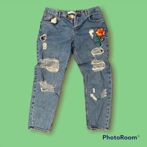 Forever 21 Hand Patched Jeans